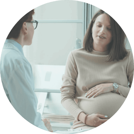 Mobile phone with pregna logo